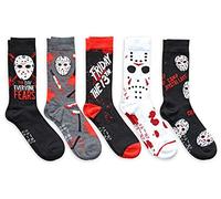 Hyp Friday the 13th Jason The Day Everyone Fears Men's Crew Socks 5 Pair Pack
