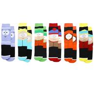 Hyp South Park 6 Pair Pack Novelty Crew Socks for Men - Stan, Kyle, Cartman, Kenny, Butters, Towelie, Shoe Size 6-12, Multicolor, 6-12