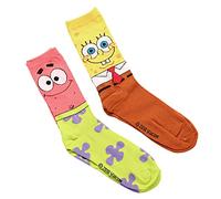 Hyp Spongebob Squarepants and Patrick Adult Men's 2 Pair Pack Crew Socks