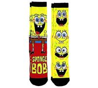 Hyp Spongebob Squarepants Casual Crew Socks 2 Pair Pack Shoe Size 6-12, Yellow, 4.5-12 UK