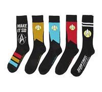 Hyp Star Trek The Next Generation Uniforms Crew Socks 5 Pair Pack, Multi, One Size