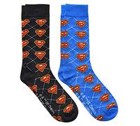 Hyp Superman Argyle Men's Crew Socks 2 Pair Pack Shoe Size 6-12