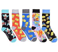 Hyp The Simpsons All Over Patterns Men's Crew Socks 5 Pair Pack