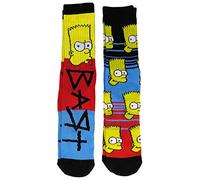 Hyp The Simpsons Casual Crew Socks 2 Pair Pack Size 6-12, Black/Blue, 6-12