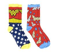 Hyp Wonder Woman Classic Logo 2 Pack Crew Socks DC Comics Licensed Juniors Womens