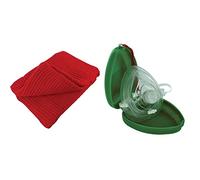 HypaGuard Warm Cotton Blanket (100% Cotton) Generously Sized 150 x 200cm Red & HypaGuard Pocket CPR Face Mask for Resuscitation