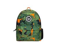hype Boys Backpack, Green Geo Cameo Style, School Bag for Kids, Comfortable Rucksack with Bottle Holder, 3 Storage Compartments, Padded, Adjustable Straps & Grab Handle