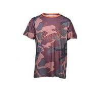 Hype Boys Crew-Neck Camo T-Shirt, Khaki/orange - UK 9-10