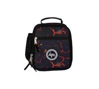 hype Boys Lunch Box, Black Lava Style, School Bag for Kids, Stylish Lunch Bag with Bottle Holder, 3 Storage Compartments, Inside Thermal Lining & Grab Handle