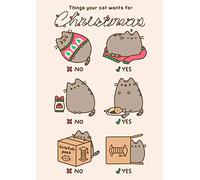 Hype Cards Pusheen - Things Your Cat Wants for Christmas - Blank Christmas Card - PUSHX10
