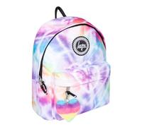 hype Girls Backpack, Rainbow Coloured Iconic Tie Dye with Hearts, School Bag for Kids, Comfortable Rucksack with Bottle Holder, 3 Storage Compartments, Padded, Adjustable Straps & Grab Handle