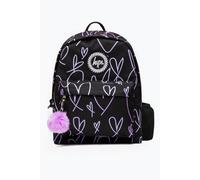 Hype Girls Black/Purple Glitter Scribble Hearts Iconic Backpack