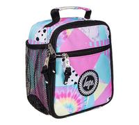 hype Girls Lunch Box, Multicolour Pastel Collage | Insulated kids school food bag with 3 storage compartments, thermal lining, bottle holder, grab handle and wipe-clean fabric