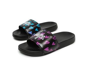 Hype Girls Scribble Heart Script Slides Size: UK 1, Colour: Pink