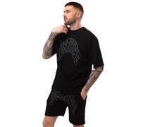 Hype Justhype Mens Black College Outline T-Shirt