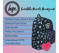 Hype Unisex Scribble Heart Pink Crest Backpack