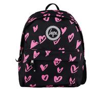 Hype Kids Patterned Hearts Backpack with Adjustable Straps | School Travel Bag - One Size - Black