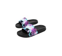 hype KIDS UNISEX BLACK PINK TIE DYE SCRIPT SLIDERS Size: JNR01