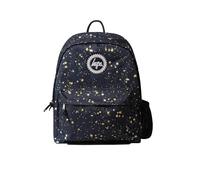 hype school uni casual work hiking day backpacks for kids boys girls teens men and women (Black Gold Stars, One Size)