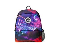 hype school uni casual work hiking day backpacks for kids boys girls teens men and women (Multi Geo Landscape, One Size)