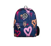 hype school uni casual work hiking day backpacks for kids boys girls teens men and women (Navy Heart Drips, One Size)