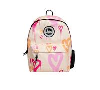hype school uni casual work hiking day backpacks for kids boys girls teens men and women (Peach Heart Drips, One Size)