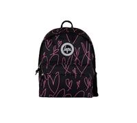 hype Unisex Backpack, Black with Pink Iconic Glitter Scribble Hearts, School Bag for Kids, Comfortable Rucksack with Bottle Holder, 3 Storage Compartments, Padded, Adjustable Straps & Grab Handle