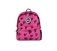 hype Unisex Backpack, Black with Pink Iconic Glitter Scribble Hearts, School Bag for Kids, Comfortable Rucksack with Bottle Holder, 3 Storage Compartments, Padded, Adjustable Straps & Grab Handle