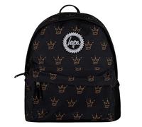 Hype Unisex Black King Crown Pattern Backpack with Padded Straps | School Travel Bag - One Size - Black