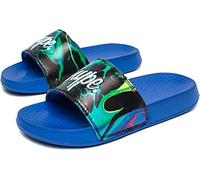 hype UNISEX BLACK MARBLE INK MINI SCRIPT SLIDERS Size: KIDS 11