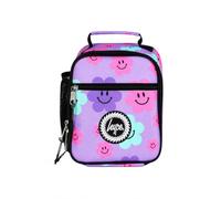 hype Unisex Lunch Box, Purple Happy Flowers | Insulated school food carrier with 3 compartments, thermal lining, mesh bottle pocket, grab handle and wipe-clean finish