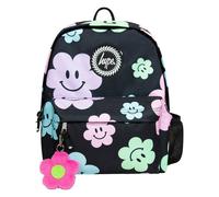 Hype Backpack Iconic Happy Flowers Badge Unisex Black