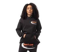 Hype Womens Black Oval Cropped Hooded Sweatshirt, Black, 18 UK