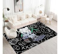 Hypebeast Area Rug Cartoon Character Pattern Rug 3D Digital Print Carpet Cool Room Decor Rugs Modern Graffiti Art Pop Rug for Living Room Bedroom Playroom Entrance Non-Slip Floor Mat 3.3' x 5'