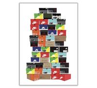 Hypebeast Sneaker Stacked Shoebox Collection Poster - Teen Bedroom Wall Decor for Boys & Girls. AJ Air Michael Jordan Cool Art Poster. Aesthetic Shoe Box A3 Print College Dorm Decoration.