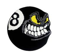 HYPEECE Angry 8 Ball Round Rug, 32" Cool Hypebeast Decor, Black Flocking Soft Aesthetic Rug for Bedroom & Living Room, Y2k Style (32"x32")