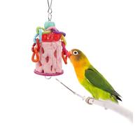 Hypeety Bird Chew Toy Calcium Teeth Grinding Chew Treats Toy for Hamster Bird Parrot African Grey Parakeets Cockatiels Conures Amazons Small Animal Cage Hanging Color Random