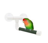 Hypeety Bird Parrot Stand Perch Shower Standing Toy Portable Suction Cup Parrot Shower Perch Bath Stands Suppllies Holder Platform Parakeet Window Hanging Play(SMALL)