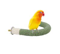 Hypeety Bird Perch Stand for Cockatiel, U Shape Natural Wood Hemp Rope, Safe Non-slip Foot Exercise and Beak Trimming Toy, Easy Installation, Pink, Small 6.2x4.7''
