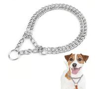 Hypeety Dog Chain Choke Collar Martingale Metal Slip Training Collar, L | 19″-24″ necks, heavy-duty stainless choke chain for small-large dogs, double link design, anti chew for walking/training