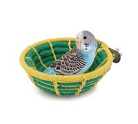 Hypeety Handmade Coton Rope Bird Breeding Nest Hatch House Bird Nest Cage for Small Parrots Budgie Parakeet Cockatiel Parakeet Conure Canary Finch Lovebird (Green)