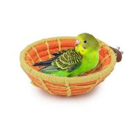 Hypeety Handmade Coton Rope Bird Breeding Nest Hatch House Bird Nest Cage for Small Parrots Budgie Parakeet Cockatiel Parakeet Conure Canary Finch Lovebird (Orange)