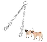 Hypeety Pet Chain Stainless Steel Double-head Dog Leash Twin Lead Traction Belt For Small Middle Large Dogs Safety Training (S)