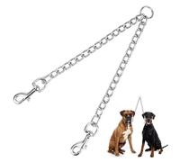 Hypeety Pet Chain Stainless Steel Double-head Dog Leash Twin Lead Traction Belt For Small Middle Large Dogs Safety Training (L)