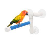 Hypeety Suction Cup Bird Perch Strong Window Shower Bath Stand for Parrots | 3 heavy-duty suction cups for glass/tile, portable holder platform for shower window use, for parakeets/conures/cockatiels, B