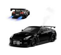 Hyper-car Alarm Clock- Realistic Engine and Light Effects, Sports Car Desk Clock with Realistic Engine Sound & Light Effects, Race Cars Style Digital Alarm Clockd for Home Decor (Black) (Black)