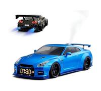 Hyper-car Alarm Clock- Realistic Engine and Light Effects, Sports Car Desk Clock with Realistic Engine Sound & Light Effects, Race Cars Style Digital Alarm Clockd for Home Decor (Black) (Blue)