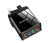 Hyper Charge Pro Charger, 4-Port Quick Charge 3.0 Hub, USB Plug Fast Charging with Temp Control, Allows Simultaneous Charging Of Up To Four Devices, Compatible with All Phones & Devices (Black)