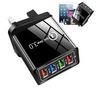 Hyper Charge Pro Charger, 4-Port USB Fast Charging Block with Quick Charge 3.0 - Wall Plug for iPhone, iPad, Samsung, Pixel, Tablet and More (Black)