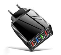 Hyper Charge Pro, Hyper Charge Pro Charger, 4-Port Hypercharge Pro Phone Charger with Temp Control, Fast Charging (EU,black)